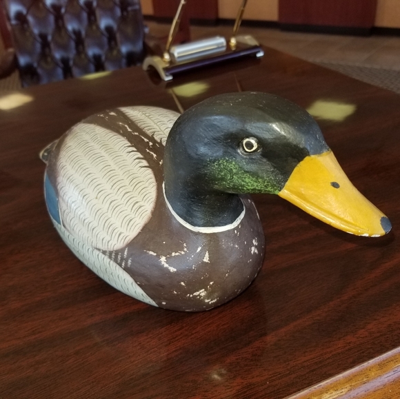 Hand Carved Wooden Mallard Duck - Picture 2 of 3